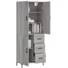 Image de vidaXL Buffet haut Sonoma gris 69,5x34x180 cm Bois d'ingÃ©nierie