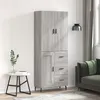 Image de vidaXL Buffet haut Sonoma gris 69,5x34x180 cm Bois d'ingénierie
