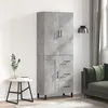 Image de vidaXL Buffet haut Gris béton 69,5x34x180 cm Bois d'ingénierie