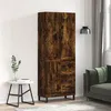 Image de vidaXL Buffet haut Chêne fumé 69,5x34x180 cm Bois d'ingénierie