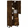 Image de Vidaxl Buffet Haut ChÃªne FumÃ© 69,5x34x180 Cm Bois D'ingÃ©nierie