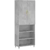 Image de Buffet haut Gris béton 69,5x34x180 cm Bois d'ingénierie