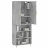 Image de vidaXL Vidaxl Buffet Haut Gris Béton 69,5x34x180 Cm Bois D'ingénierie