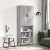 Image de vidaXL Buffet haut Sonoma gris 69,5x34x180 cm Bois d'ingénierie3196089