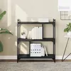 Image de vidaXL Bibliothèque à 3 niveaux noir 76x32x88 cm bois d'ingénierie833930