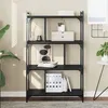 Image de vidaXL Bibliothèque à 4 niveaux noir 76x32x123 cm bois d'ingénierie833935