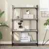Image de vidaXL BibliothÃ¨que Ã  4 niveaux sonoma gris 76x32x123 cm