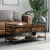 Image de vidaXL Table basse chêne fumé 99x50x50 cm bois d'ingénierie833962