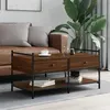 Image de vidaXL Table basse chêne marron 99x50x50 cm bois d'ingénierie833964