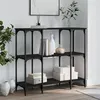 Image de vidaXL Table console noir 102x35x90 cm bois d'ingénierie834145