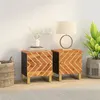 Image de vidaXL Tables de chevet 2 pcs marron et noir bois de manguier solide356780