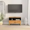 Image de vidaXL Meuble TV marron et noir 70x33,5x46 cm bois massif de manguier