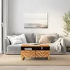 Image de vidaXL Table basse marron et noir 80x54x40 cm bois de massif manguier356796