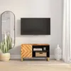 Image de vidaXL Meuble TV marron et noir 80x31,5x46 cm bois massif de manguier