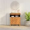 Image de vidaXL Armoire latérale marron et noir 60x33,5x75 cm bois de manguier356808