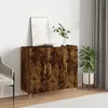 Image de vidaXL Buffet chêne fumé 90x34x80 cm bois d'ingénierie