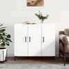 Image de vidaXL Buffet blanc 90x34x80 cm bois d'ingénierie