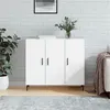 Image de vidaXL Buffet blanc 90x34x80 cm bois d'ingénierie