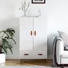 Image de vidaXL Buffet haut blanc brillant 69,5x31x115 cm bois d'ingénierie828206