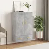 Image de vidaXL Buffet haut gris béton 69,5x31x115 cm bois d'ingénierie828216