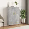 Image de vidaXL Buffet haut gris bÃ©ton 69,5x31x115 cm bois d'ingÃ©nierie