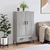 Image de vidaXL Buffet haut sonoma gris 69,5x31x115 cm bois d'ingÃ©nierie