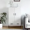 Image de vidaXL Buffet haut blanc brillant 69,5x31x115 cm bois d'ingÃ©nierie