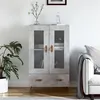 Image de vidaXL Buffet haut gris béton 69,5x31x115 cm bois d'ingénierie
