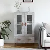 Image de vidaXL Buffet haut gris bÃ©ton 69,5x31x115 cm bois d'ingÃ©nierie
