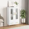 Image de vidaXL Buffet haut blanc 69,5x31x115 cm bois d'ingénierie828284