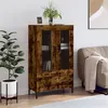 Image de vidaXL Buffet haut chêne fumé 69,5x31x115 cm bois d'ingénierie