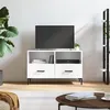 Image de vidaXL Meuble TV Blanc brillant 80x36x50 cm Bois d'ingénierie828974