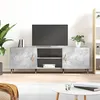 Image de vidaXL Meuble TV gris béton 150x30x50 cm bois d'ingénierie