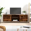Image de vidaXL Meuble TV chêne fumé 150x30x50 cm bois d'ingénierie