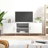 Image de vidaXL Meuble TV blanc 150x30x50 cm bois d'ingénierie