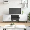 Image de vidaXL Meuble TV blanc 150x30x50 cm bois d'ingÃ©nierie
