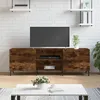 Image de vidaXL Meuble TV chêne fumé 150x30x50 cm bois d'ingénierie829105