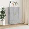 Image de vidaXL Buffet haut gris bÃ©ton 69,5x31x115 cm bois d'ingÃ©nierie