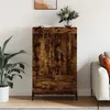Image de vidaXL Buffet haut chêne fumé 69,5x31x115 cm bois d'ingénierie830337