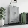 Image de vidaXL Buffet haut gris béton 69,5x31x115 cm bois d'ingénierie830352