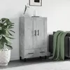 Image de vidaXL Buffet haut gris bÃ©ton 69,5x31x115 cm bois d'ingÃ©nierie