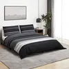Image de vidaXL Ensemble de housse de couette noir et blanc 155x220 cm Coton136500
