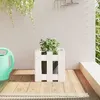 Image de vidaXL Jardinière avec design de clôture blanc 30x30x30 cm pin massif832443