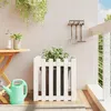 Image de vidaXL Jardinière avec design de clôture blanc 60x60x60 cm pin massif832458