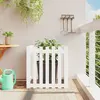 Image de vidaXL Jardinière avec design de clôture blanc 70x70x70 cm pin massif832463