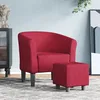 Image de vidaXL Chaise cabriolet avec repose-pied rouge bordeaux tissu