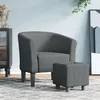 Image de vidaXL Chaise cabriolet avec repose-pied gris foncÃ© tissu