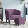 Image de vidaXL Chaise cabriolet avec repose-pied violet tissu