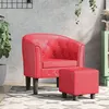 Image de vidaXL Chaise cabriolet avec repose-pied rouge similicuir