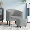 Image de vidaXL Fauteuil avec repose-pied gris clair velours356477
